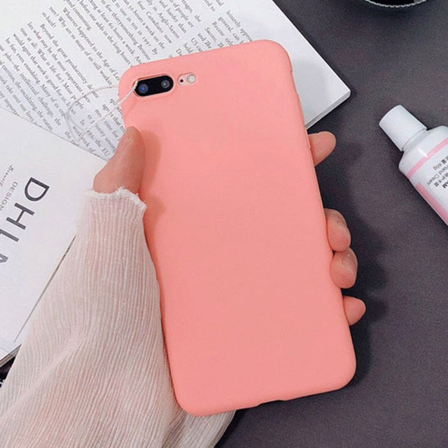 Solid Color Silicone Couples Cases For iPhone